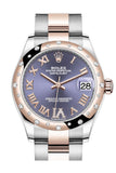 Rolex Datejust 31 Aubergine Large VI diamonds Dial Diamond Bezel Rose Gold Two Tone Watch 278341RBR 278341