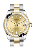 Rolex Datejust 31 Champagne Dial Diamond Bezel Yellow Gold Two Tone Watch 278343RBR 278343 NP