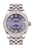 Rolex Datejust 31 Aubergine VI Diamonds Dial Diamond Bezel Rose Gold Two Tone Jubilee Watch 278381RBR 278381