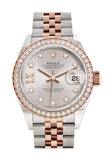 Rolex Datejust 28 Sundust Large VI Diamonds DialDiamond Bezel Rose Gold Two Tone Watch 279381RBR 279381