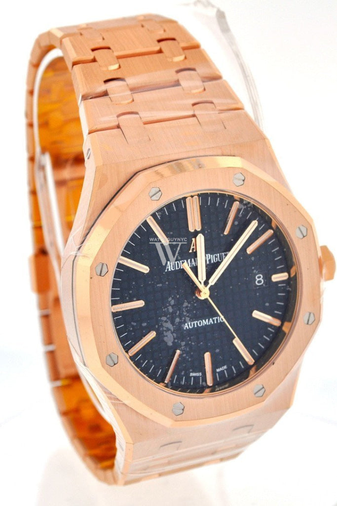 Audemars Piguet Royal Oak Selfwinding Automatic Blue Dial 18Kt Pink Gold Mens Watch