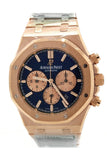 Audemars Piguet Royal Oak Blue Grande Tapisserie Dial Men's 18K Rose Gold Watch 26331OR.OO.1220OR.01 Pre Owned