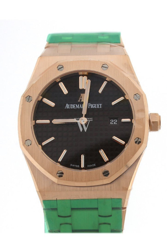 Audemars Piguet Royal Oak Brown Dial Ladies 18 Carat Pink Gold Watch 67650Or.oo.1261Or.01