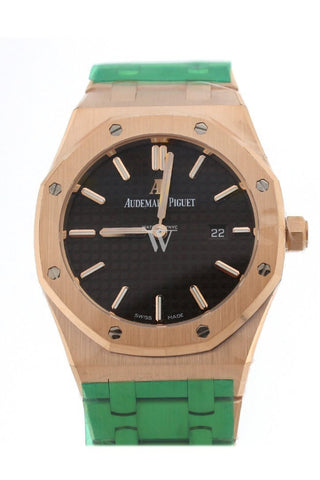 Audemars Piguet Royal Oak Brown Dial Ladies 18 Carat Pink Gold Watch 67650Or.oo.1261Or.01