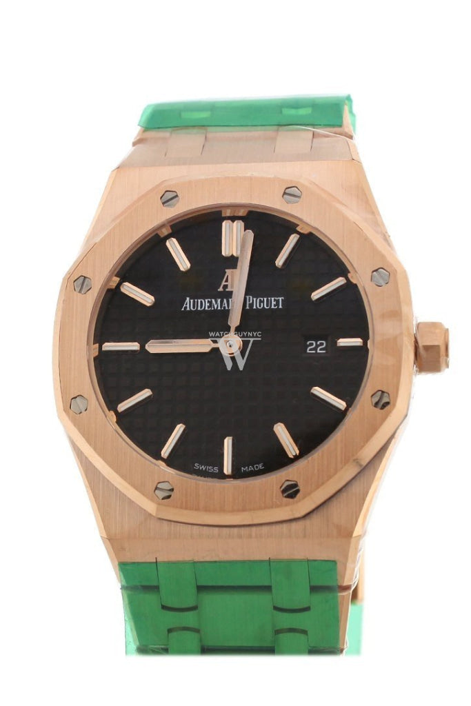 Audemars Piguet Royal Oak Brown Dial Ladies 18 Carat Pink Gold Watch 67650Or.oo.1261Or.01