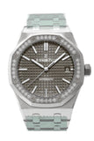 Audemars Piguet Royal Oak 37mm Grey ruthenium-toned Dial Diamond Stainless Steel Watch 15451ST.ZZ.1256ST.02