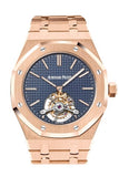 Audemars Piguet Royal Oak 41mm Extra Thin Tourbillon Blue Dial 18K Rose Gold Men's Watch 26510OR.OO.1220OR.01 DCM