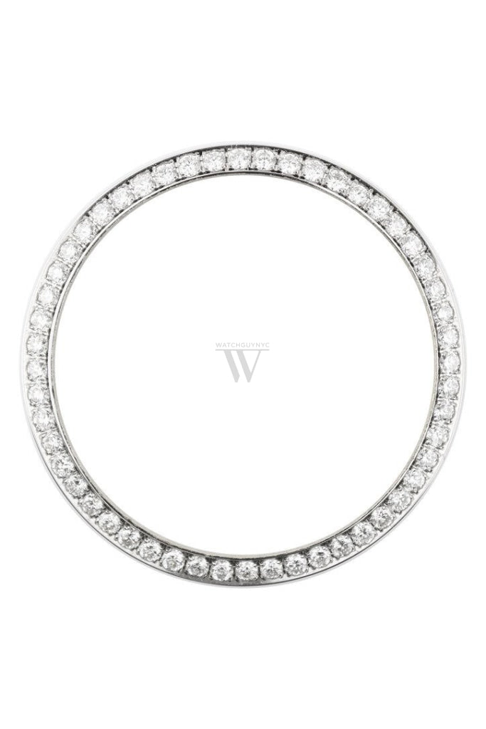 Custom Diamond Bezel Rolex Datejust 36Mm Ct Solid 14K White Gold / Si None Custom-Bezel