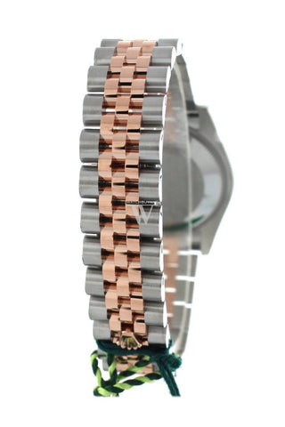 Custom Diamond Bezel Rolex Datejust 31 Black Dial 18K Rose Gold Two Tone Jubilee Ladies Watch 178241