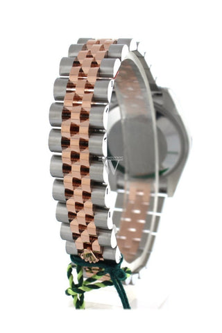 Custom Diamond Bezel Rolex Datejust 31 Black Dial 18K Rose Gold Two Tone Jubilee Ladies Watch 178241