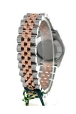 Custom Diamond Bezel Rolex Datejust 31 Silver Jubilee Dial 18K Rose Gold Two Tone Ladies Watch