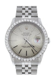 Rolex Custom Diamond Bezel Datejust 36 Ivory Dial Men's Watch