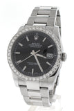 Rolex Custom Diamond Bezel Datejust 36 Black Dial Ladies And Mens Watch 116200 Watches