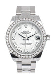 Rolex Custom Diamond Bezel Datejust 31 White Roman Dial Oyster Ladies Watch 178240 Pre-owned