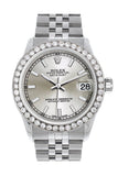 Rolex Custom Diamond Bezel Datejust 31 Silver Dial Jubilee Ladies Watch 178240