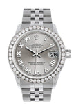 Rolex Custom Diamond Bezel Datejust 31 Rhodium Dial Jubilee Ladies Watch 178240