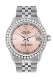 Rolex Custom Diamond Bezel Datejust 31 Pink Dial Jubilee Ladies Watch 178240