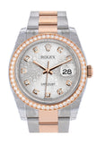 Custom Diamond Bezel Rolex Datejust 36 Silver Diamond Rose Gold Two Tone Watch 116201 116231