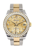 Custom Diamond Bezel Rolex Datejust 31 Champagne Jubilee Diamond Dial  Ladies Watch Two Tone 18K Gold 178243