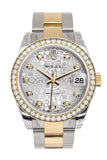 Custom Diamond Bezel Rolex Datejust 31 Silver Jubilee Diamond Dial  Ladies Watch Two Tone 18K Gold 178243