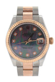 Rolex Custom Diamond Dial Datejust 31 Pearl Dial Rose Gold Two Tone Ladies Watch 178271 Pre-owned