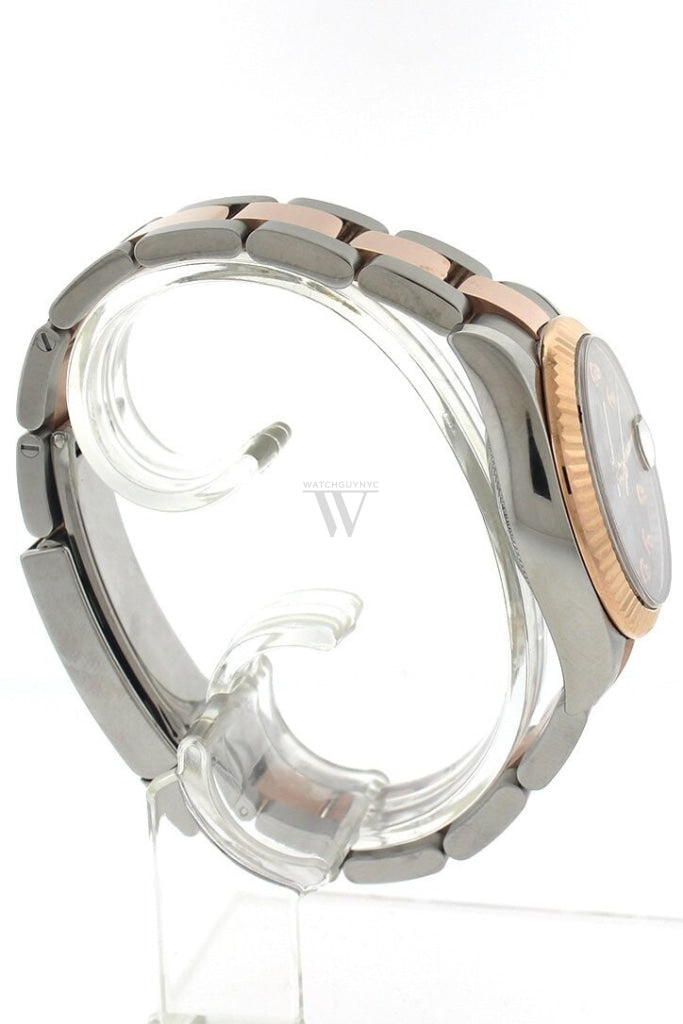 Rolex Custom Diamond Dial Datejust 31 Pearl Rose Gold Two Tone Ladies Watch 178271 Watches