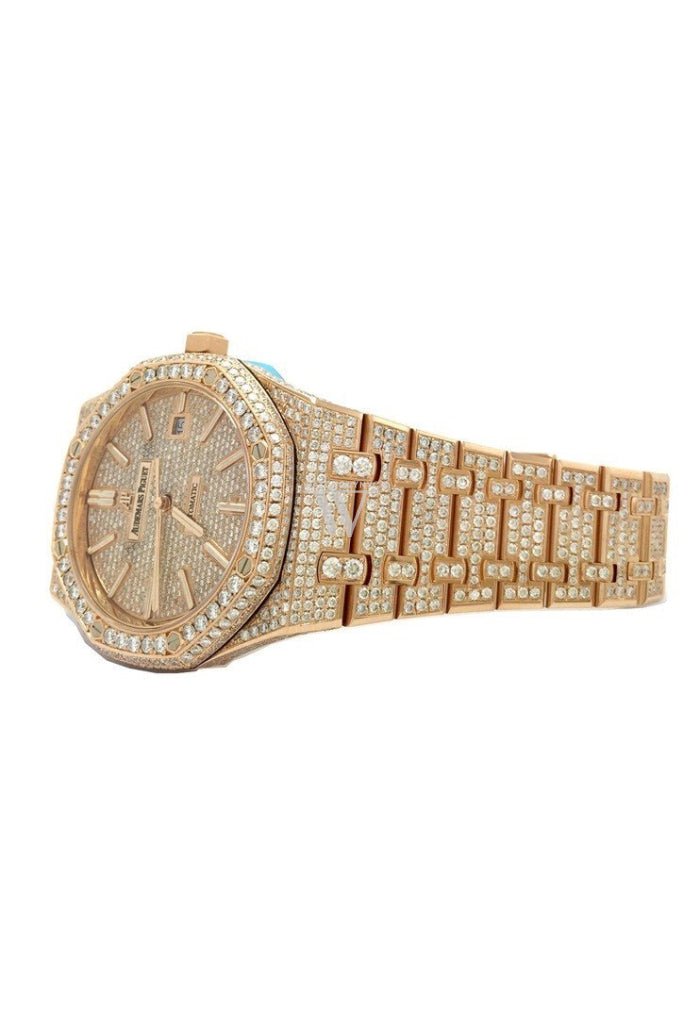 Audemars Piguet Royal Oak 41 With Custom Diamonds Pink Gold Mens Watch 15400Or.oo.1220Or.02 Watches