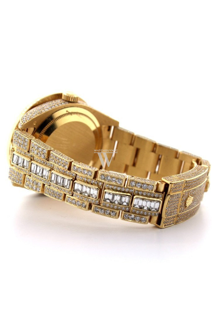 Rolex Custom Diamonds Sky Dweller 42 Silver Dial Gold Mens Watch 326938 Watches