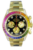 Rolex Custom Diamonds Cosmograph Daytona Black Diamond Dial Bezel Lugs Bracelet Mens Watch 116528 /