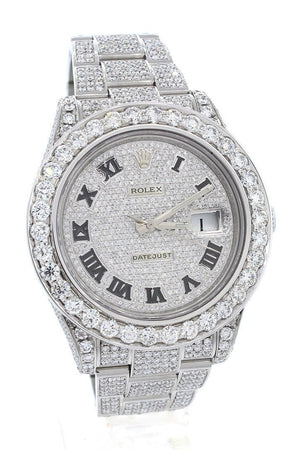 Rolex Custom Datejust Ii 41 Diamond Dial Bezel Mens Watch Diamond / None Custom Watches
