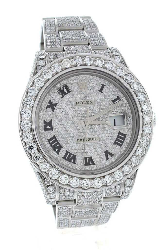 Rolex Custom Datejust Ii 41 Diamond Dial Bezel Mens Watch Custom Watches