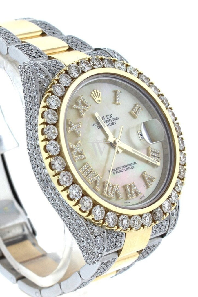 Rolex Datejust Ii 41 Roman Dial Custom Diamonds Mens Watch 116333 Watches