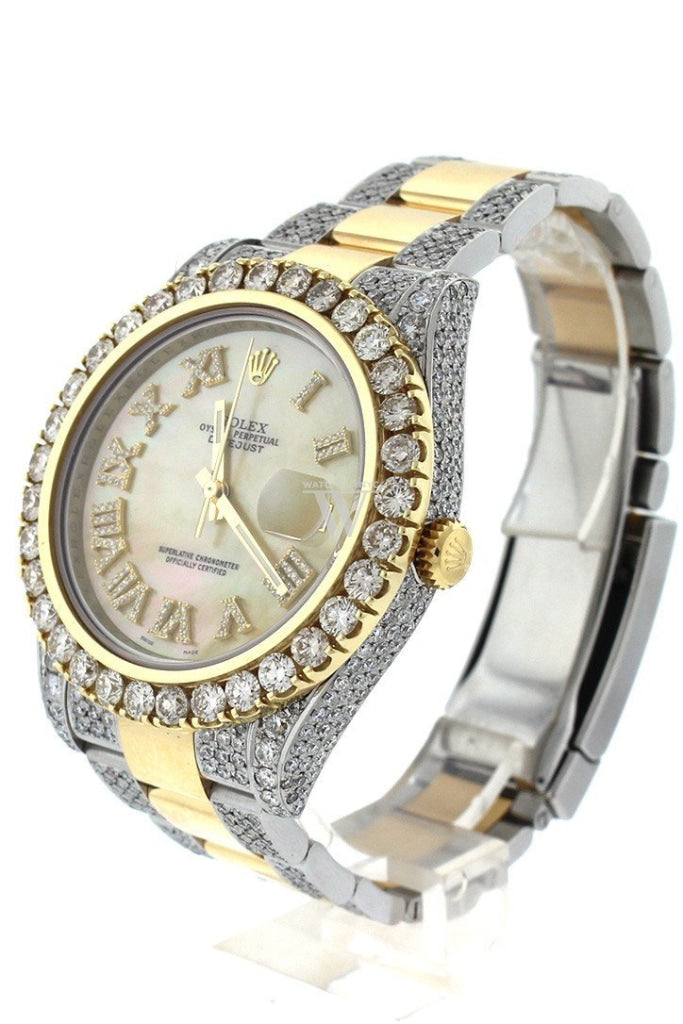 Rolex Datejust Ii 41 Roman Dial Custom Diamonds Mens Watch 116333 Watches