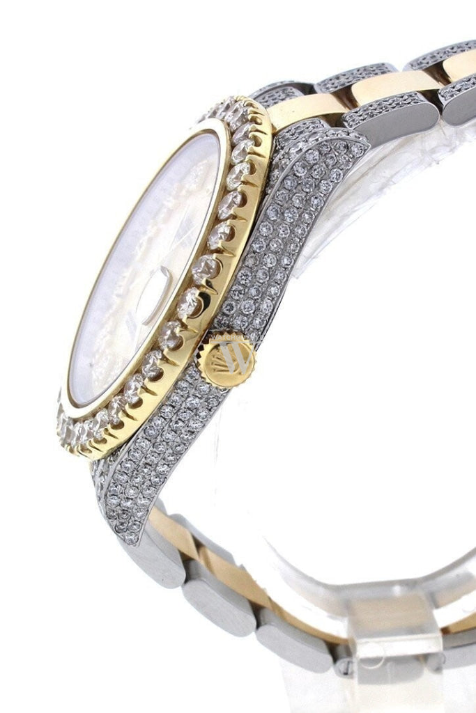 Rolex Datejust Ii 41 Roman Dial Custom Diamonds Mens Watch 116333 Watches