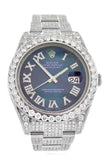 Custom Diamond Rolex Datejust Ii 41 Blue Dial Roman Mens Watch 116300 / None Watches