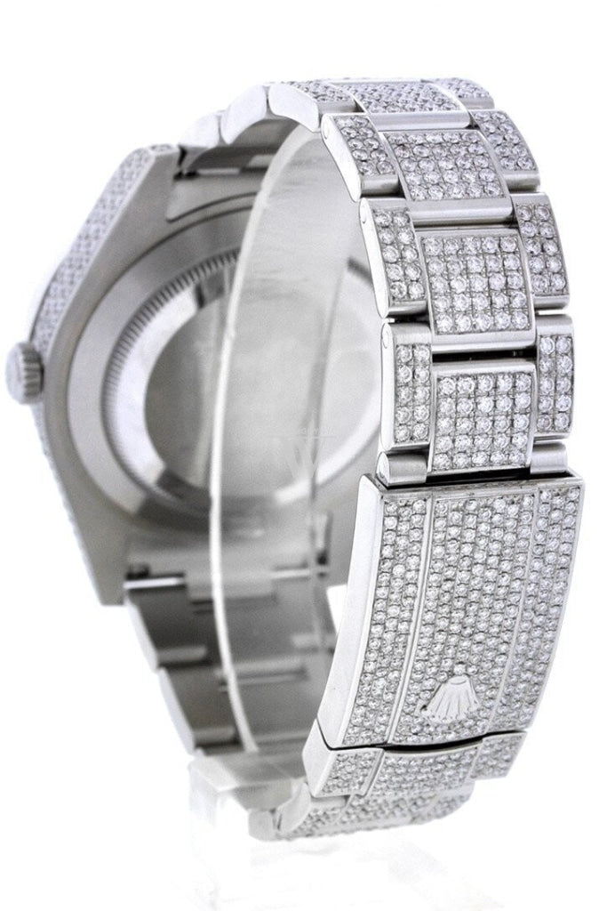 Custom Diamond Rolex Datejust Ii 41 Blue Dial Roman Mens Watch 116300 Watches