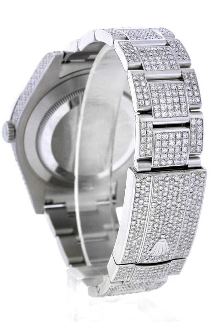 Custom Diamond Rolex Datejust Ii 41 Blue Dial Roman Mens Watch 116300 Watches