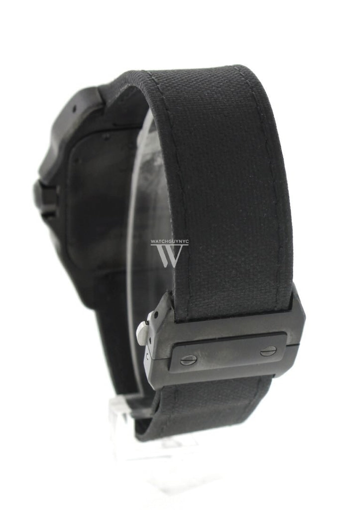 Cartier Santos Automatic Black Dial Pvd Mens Watch Wssa0006