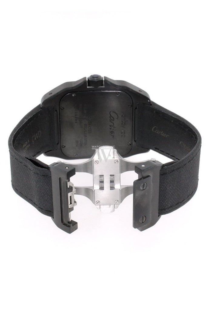 Cartier Santos Automatic Black Dial Pvd Mens Watch Wssa0006