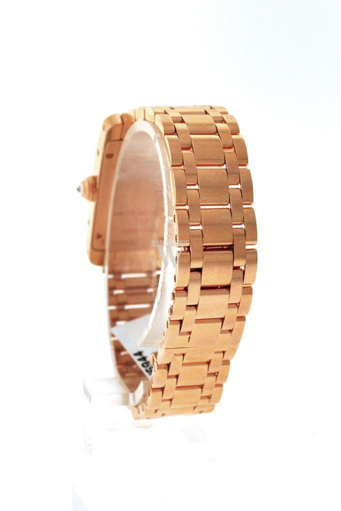 Cartier Tank Americaine Small 18K Pink Gold Case Set With Diamonds Silver Dial Ladies Watches