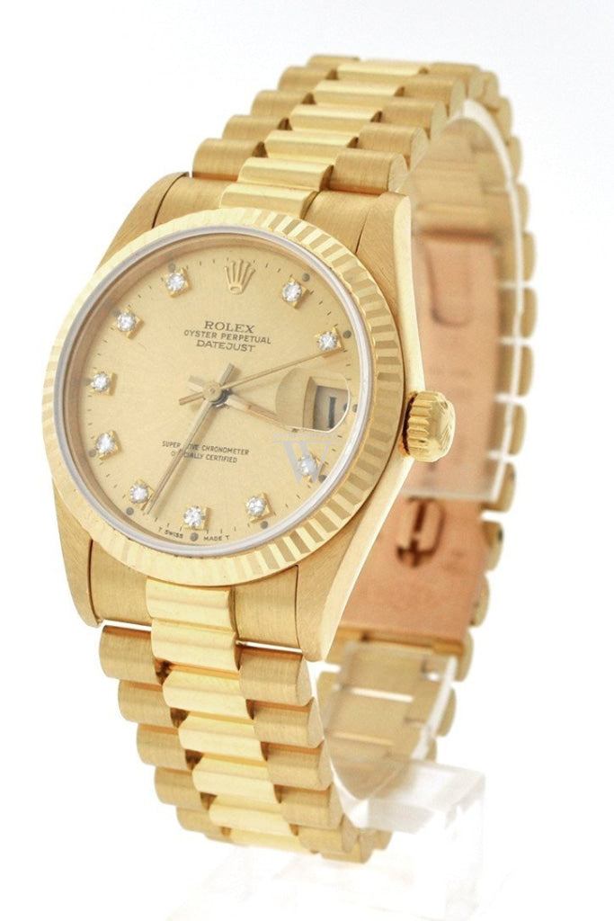 Rolex Lady-Datejust 31 Champagne Dial 18K Yellow Gold President Ladies Watch 178278