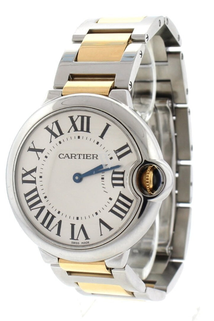 Cartier Ballon Bleu 36Mm Steel Yellow Gold Ladies Watch W69008Z3 Pre-Owned-Watches