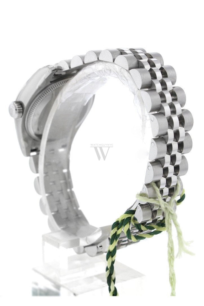 Rolex Datejust 26 White Roman Dial Custom Diamond Bezel Ladies Watch 179160 Custom-Bezel