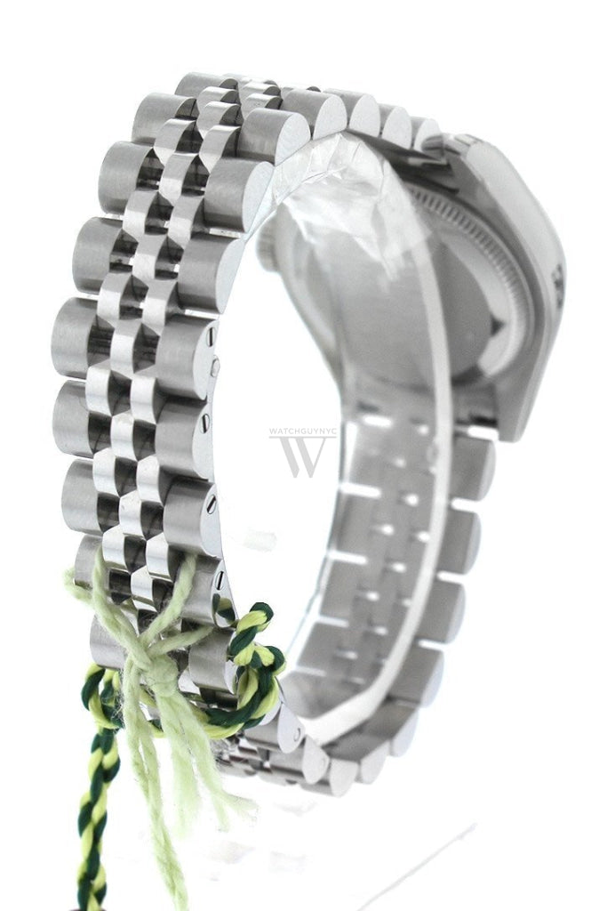 Rolex Datejust 26 White Roman Dial Custom Diamond Bezel Ladies Watch 179160 Custom-Bezel