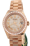 Rolex Lady Datejust 28 Custom Diamond Dial Bezel Rose Gold Watch 279175 Watches