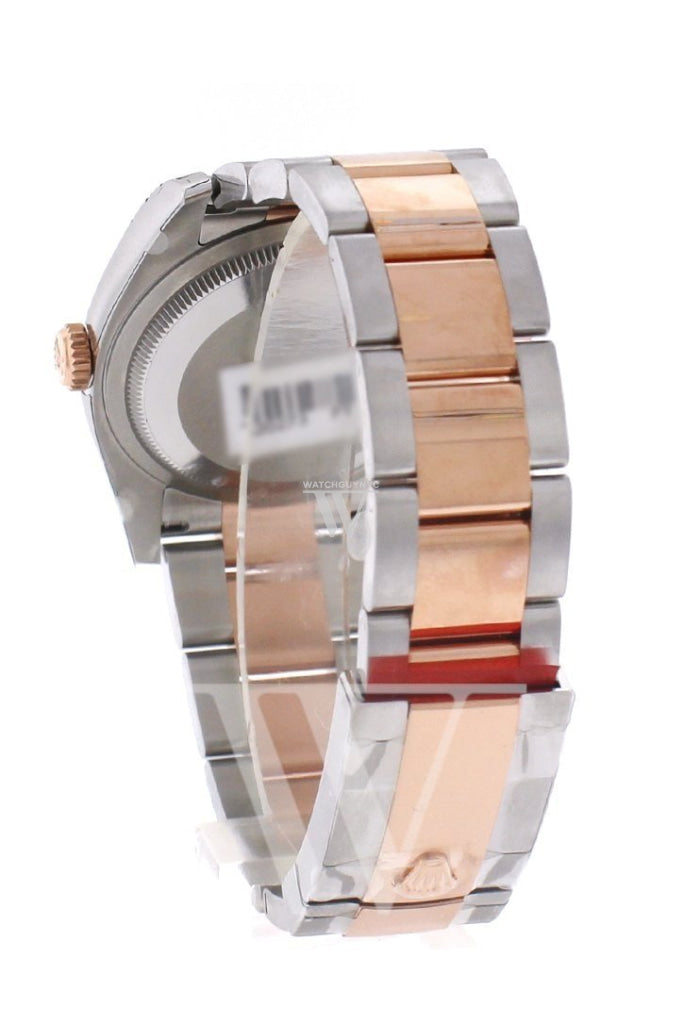 Custom Diamond Bezel Rolex Datejust 36 Silver Dial Oyster Rose Gold Two Tone Watch 116201 116231