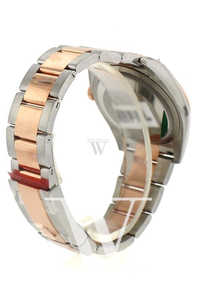 Custom Diamond Bezel Rolex Datejust 36 Pink Dial Oyster Rose Gold Two Tone Watch 116201 116231