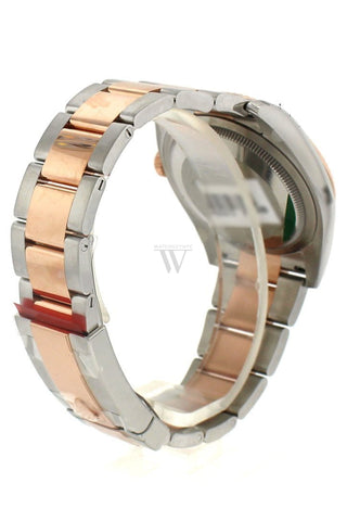 Custom Diamond Bezel Rolex Datejust 36 White Set With Diamonds Dial Oyster Rose Gold Two Tone Watch