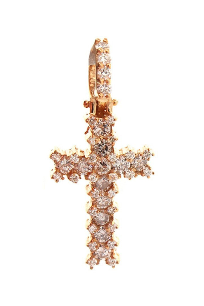 Diamond Cross Pendent 1.90Ct 14K Gold Rose / None