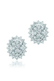 18K White Gold VS Pave Diamond 4.24CT Earrings Fine Jewelry